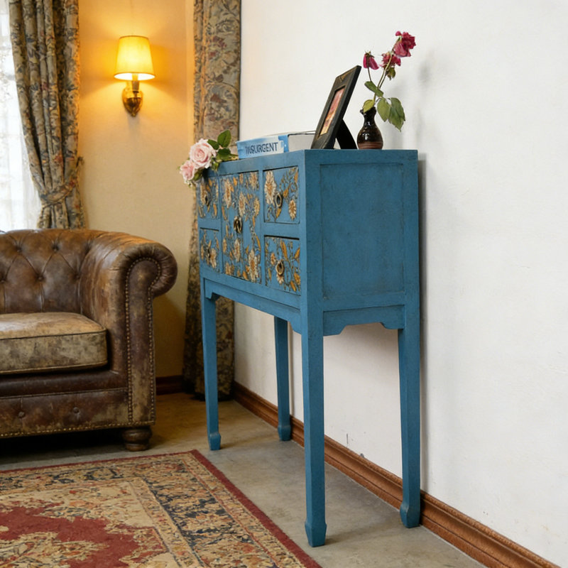 Armoire d'entrée néo-chinois en bois massif
