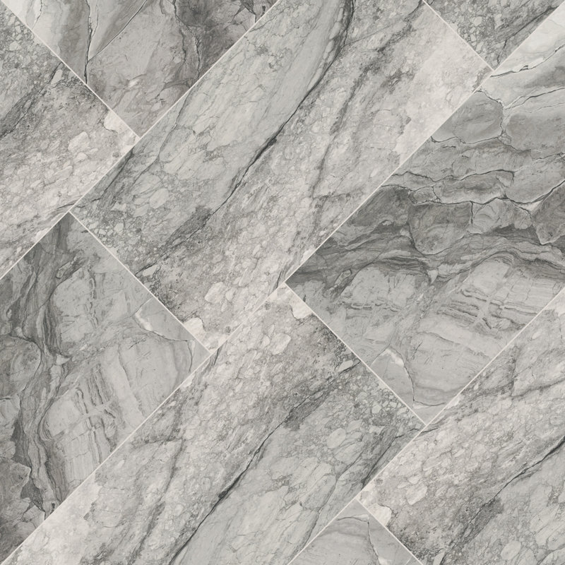 Zola 24 in. x 48 in. Matte Porcelain Marble Look Floor and Wall Tile, Stratus Griya