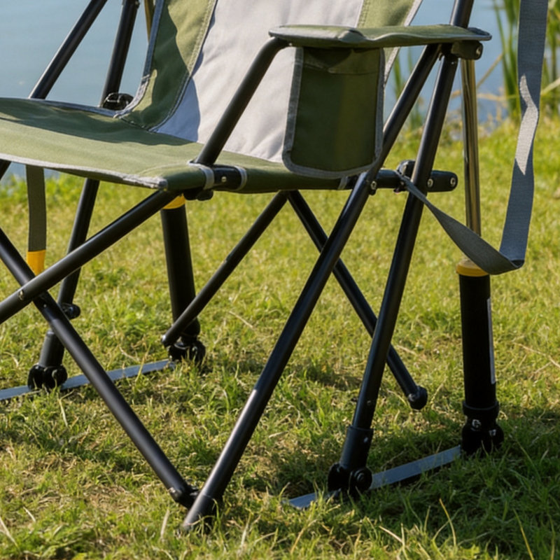 Chaise berçante pliante Roden, Vert