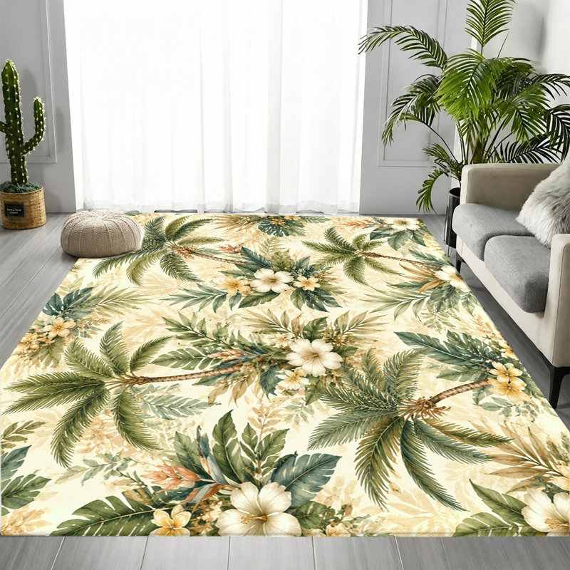 Tapis tropical Tropical Palm, Rectangle 9 pi 10 po x 6 pi 7 po (300 x 200 cm)