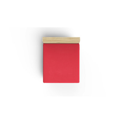 Drap-housse simple Premium Ranforce, protection antibactérienne, 100% coton, couleur vermillon, 35,4 x 74,8 x 9,8 pouces | 142 fils au pouce carré, lavable à la machine | Doux, durable, idéal pour un sommeil confortable