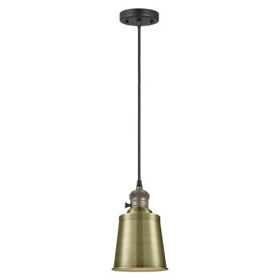 Franklin Restoration - Amiliyah - 1 Light 5" Cord Hung Mini Pendant - On-Off Turn Switch - Bulb Not Included