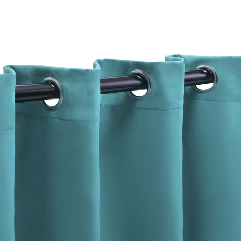 Bertrand Solid Modern Room Darkening Curtain Panel, Aqua, 52" W x 108" L