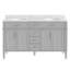 Meuble-lavabo double 60 po avec plateau en marbre Dayan-2129283008