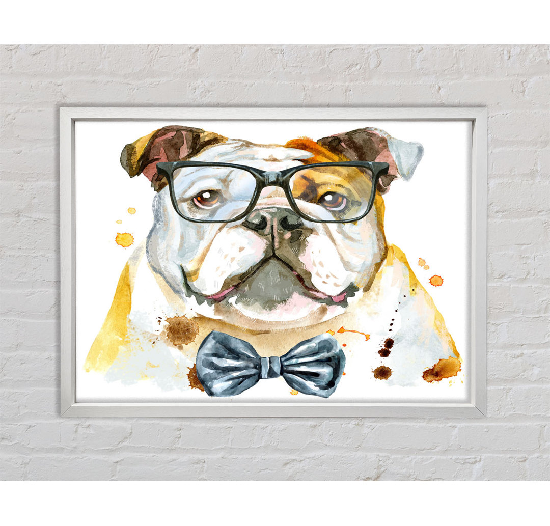 Die Bulldogge mit Brille - Druck