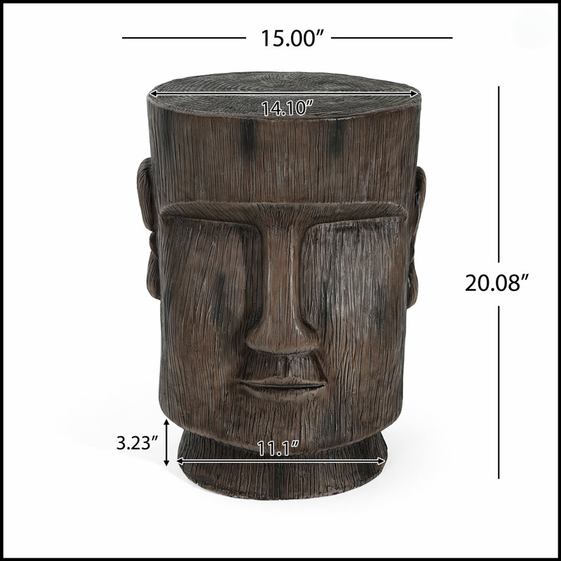 Table d'appoint à piédestal Moai de Pâques, durable et artistique