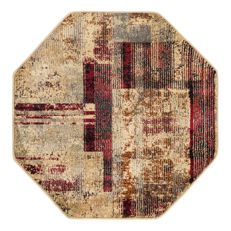 Knowle Abstract Indoor Rug, Octagon 3'3" x 3'3"