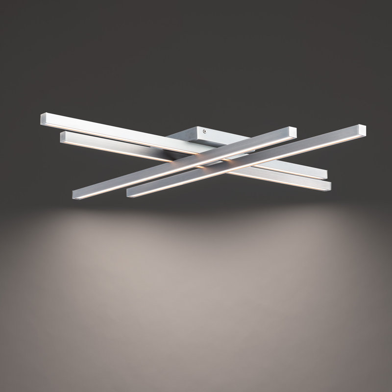 Plafonnier encastré 1 lumière Rendon, Nickel brossé, 32"