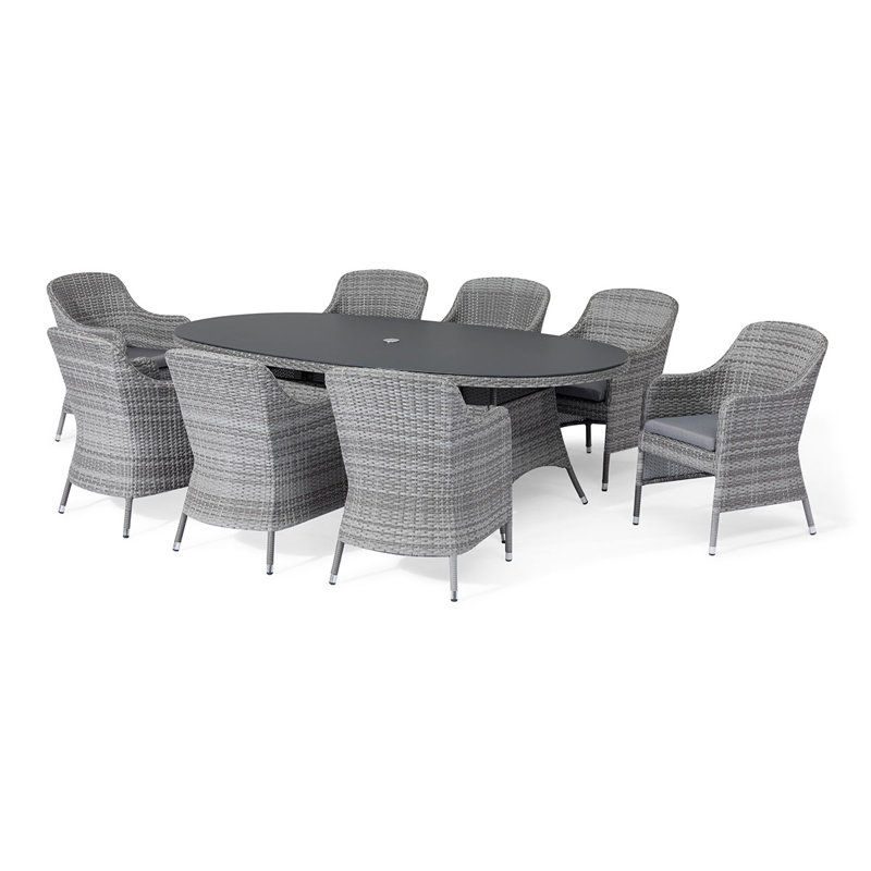 Dantavious 8 - Person Patio Dining Set with Oval Table , Cushions Included