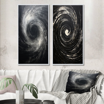 Clata - ensemble de 2 impressions sur toile spirales abstraites