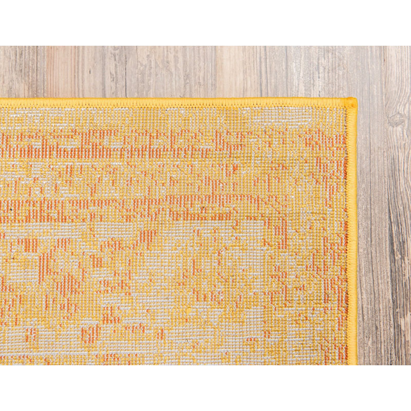 Sandrine Ikat Area Rug in Orange, Runner 2' x 9'10"