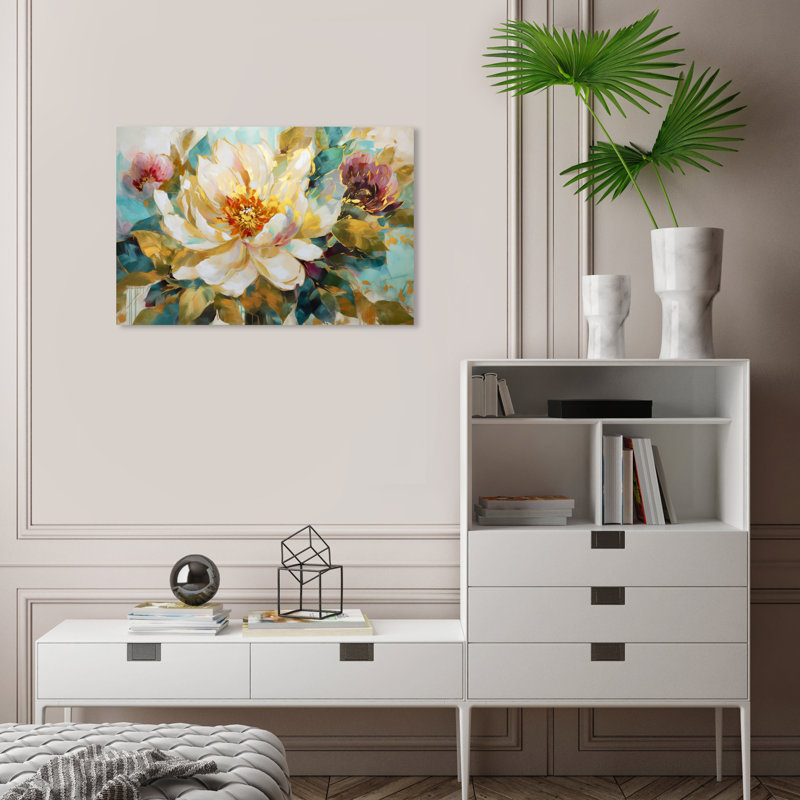 Impression sur toile florale et botanique, H 16 po x l 24 po x P 0,8 po