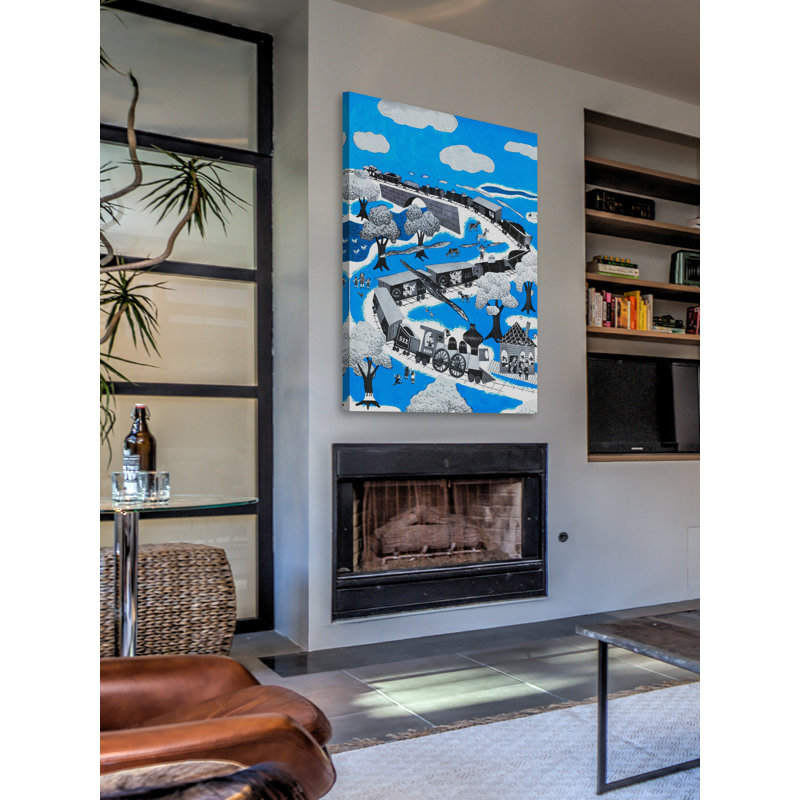 Circus Train - Wrapped Canvas Print, 61cm H x 41cm W