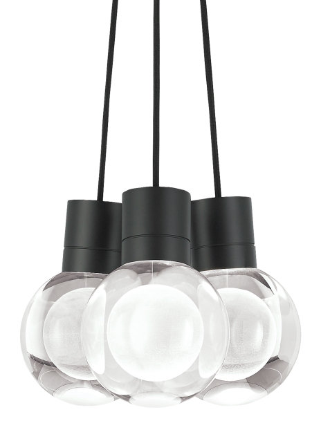 Mina LED Pendant, 152" H x 7.6" W x 9" D, Black, 3