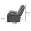 Canapé inclinable manuel et causeuse 2 pièces Clair, bois massif, tissu gris