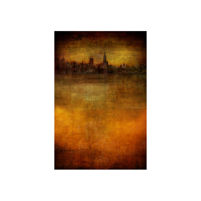 Sunset In Manhattan Print by Sofia Fox, Knife Gel, 60" H x 40" W x 1.5" D