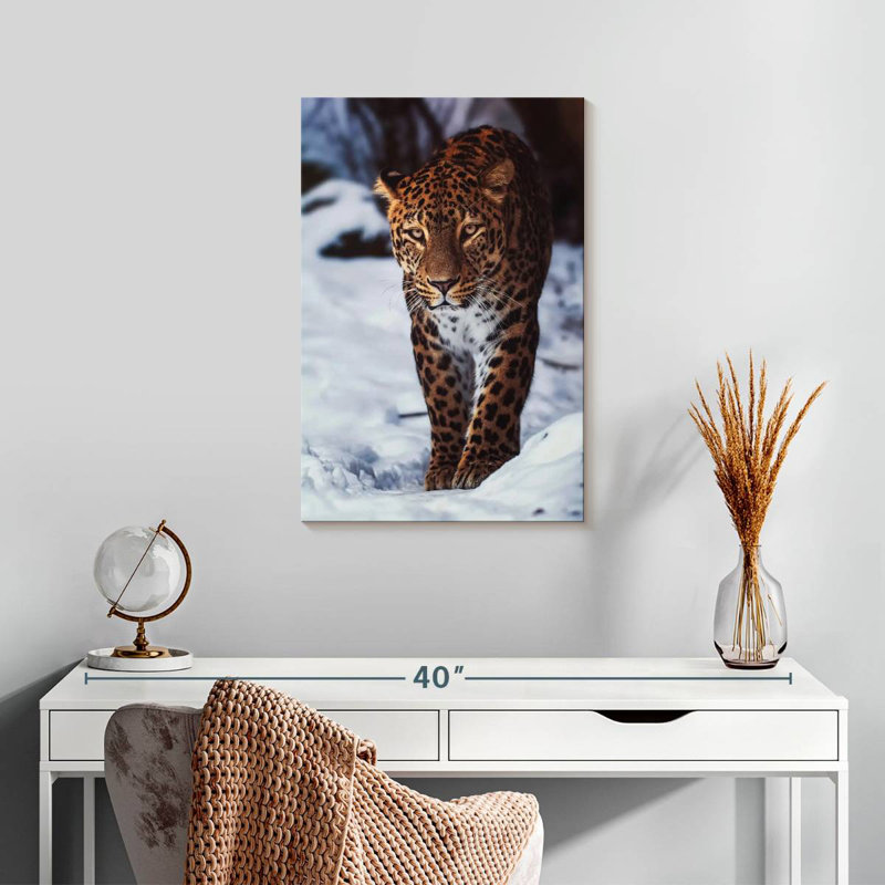 Brampt Winter Leopard, 24" H x 16" W
