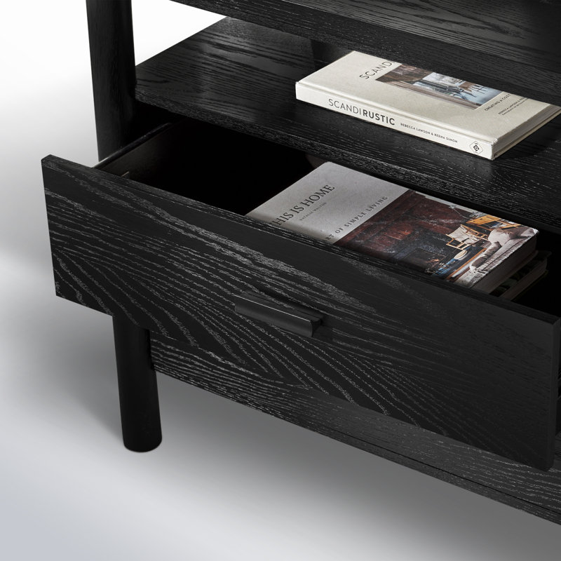 Jaylessa Wood Nightstand, Black