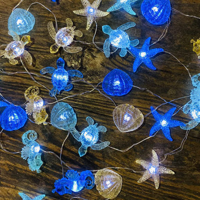 Coastal Solar String Lights Outdoor Garden Lights Marine Life Solar Fairy Garden Lights