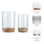 Sagebrook Home Iron and Glass Candle Holders on Mango Wood Base - Elegant Home Decor Essentials for Serenity-1707690826