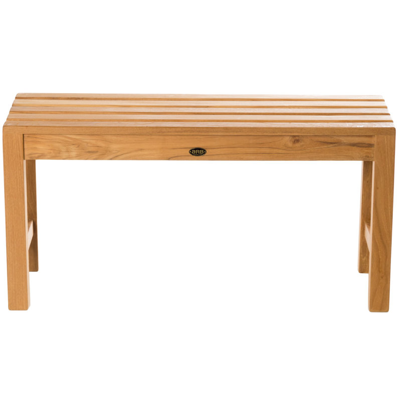 Teak Shower Bench, 17.75" H x 35.5" W x 12.25" D