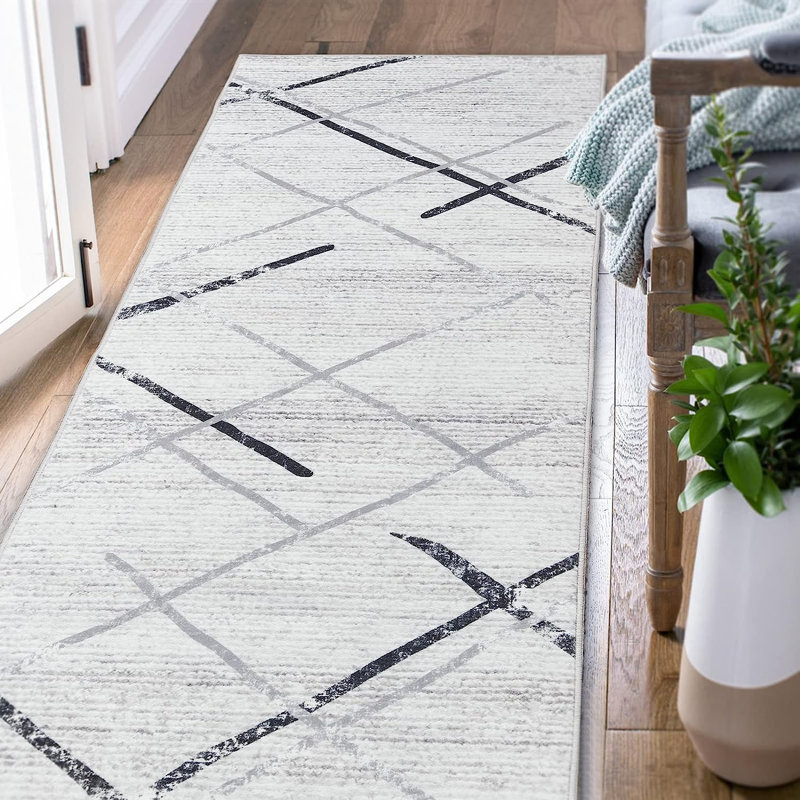 Tapis d'intérieur lavable en chenille avec revers antidérapant Serrell Chenille Mashine, Tapis de couloir 2 pi x 5 pi