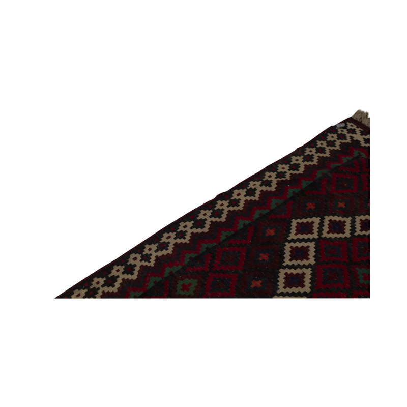 Hand-Knotted High-Quality Red and Black Area Rug