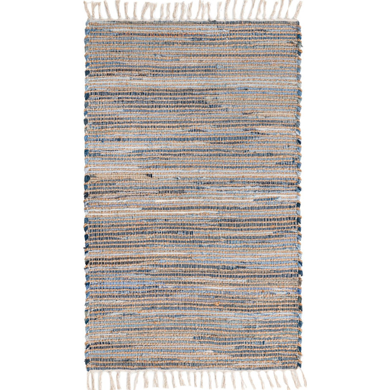 Holly-Rose Cotton Striped Indoor Rug, Rectangle 3'3" x 5'1"
