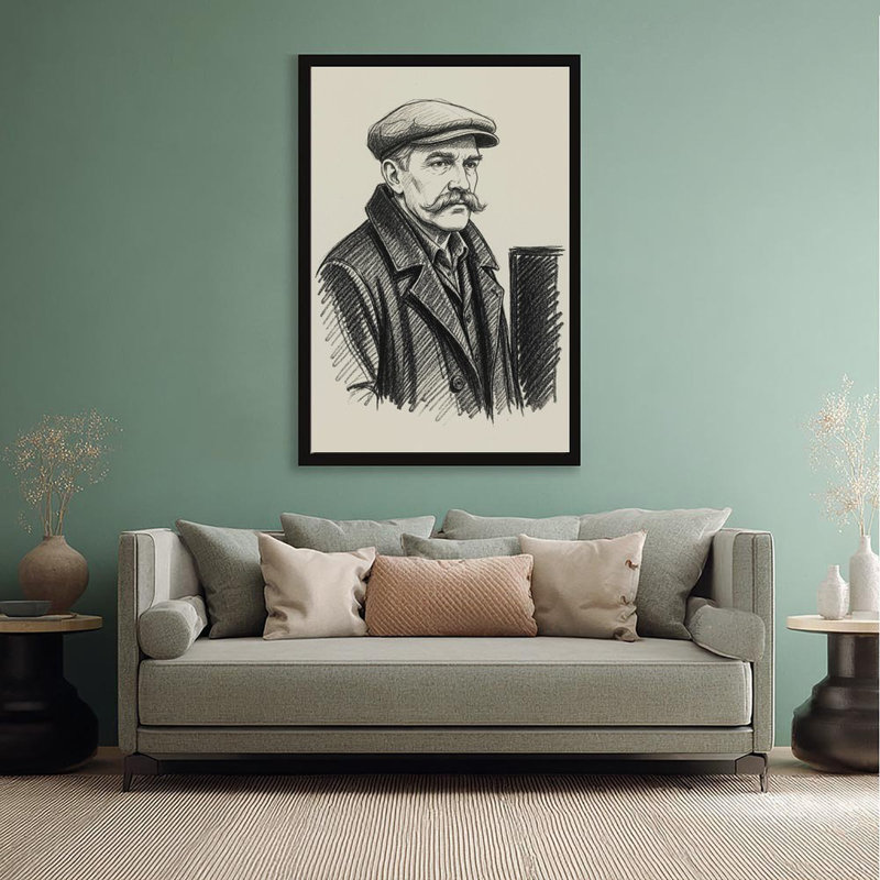 Toile, art mural, autoportrait, affiche rétro, décoration intérieure, 16 x 24 po