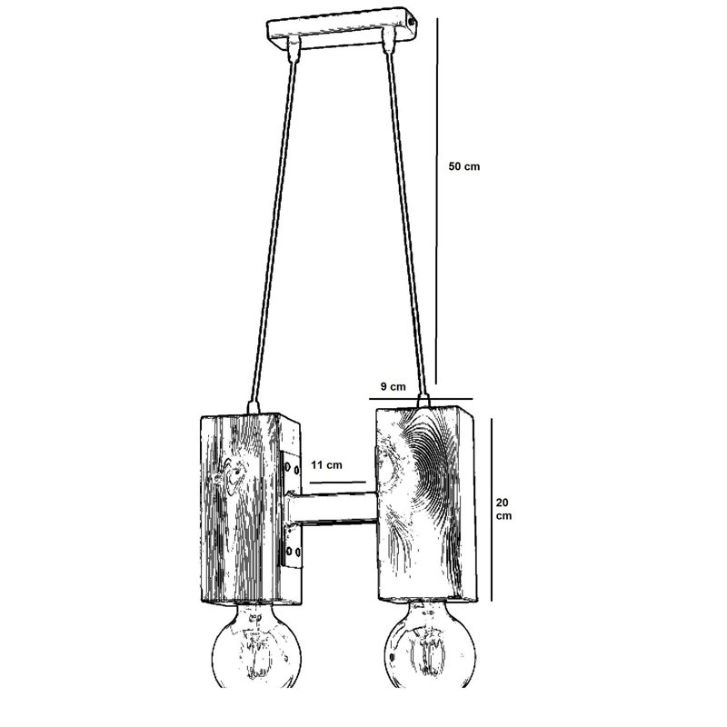 Luminaire suspendu géométrique 2 lumières Bernt