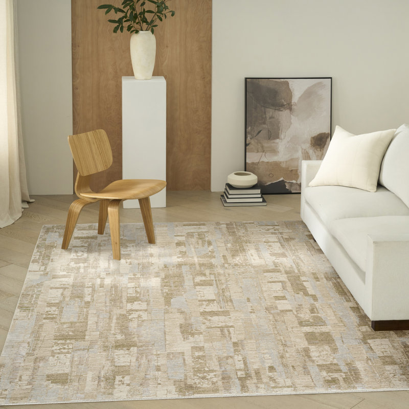 CK089 DRIFT RUG Abstract Machine Made Area Rug, Beige Grey, Rectangle 239 x 310 cm