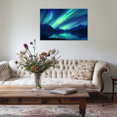 Adrianny Northern Lights, peinture, paysage, impressions sur toile, prêt à être accroché, paysage naturel, affiche d'art mural, image pour salon, chambre à coucher, bureau, encadrement 12 x 16 à 36 x 48, 24 x 32 pouces