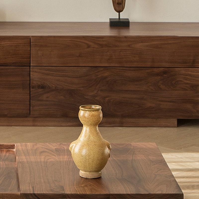 walnut all-solid wood TV cabinet