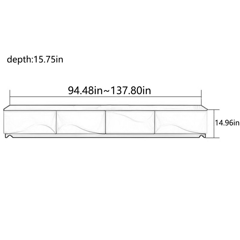 Meuble télé rétractable Premium, Blanc