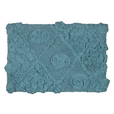 Schoenberger Floral Design Cotton Bath Rug