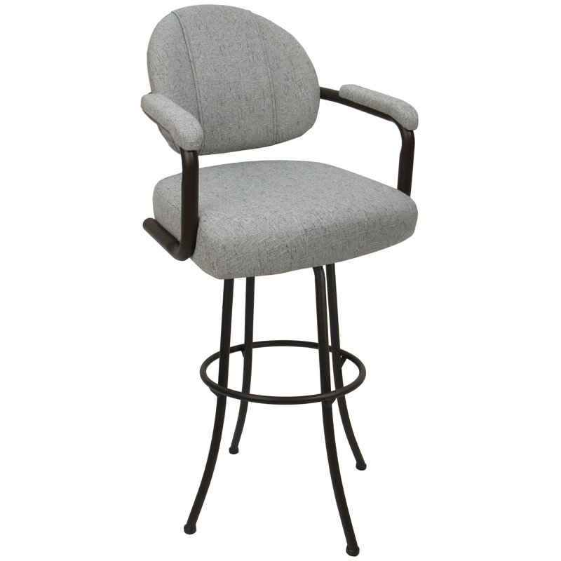 Comptoir pivotant, bar et très grand tabouret Vickky, Brun, Gris, Tabouret de bar (siège d'une hauteur de 30 po)