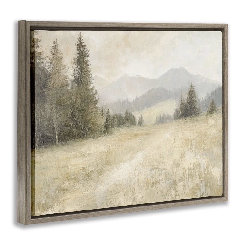 Cadre flottant «Fog on Mountain Valley», conception par Petal Prints Design, H 25 po x l 31 po