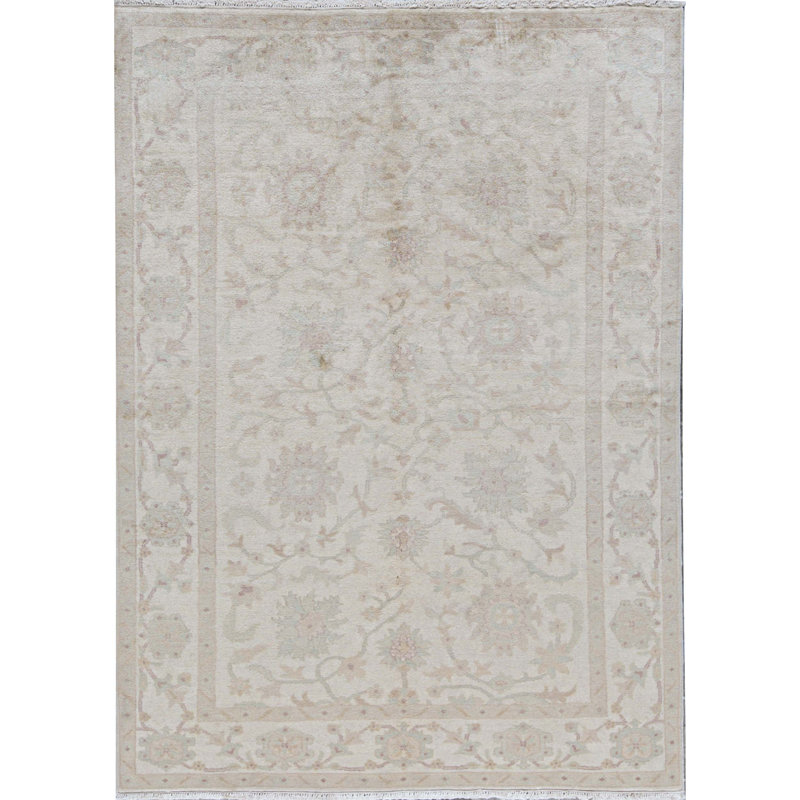 Tapis beige noué à la main de haute qualité