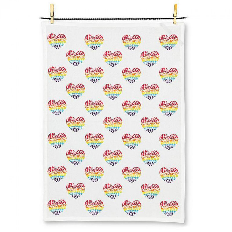 Torchon Rainbow Hearts