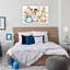 Outils de cuisine et fleurs pastel, sans cadre, art mural, l 36 po x L 24 po