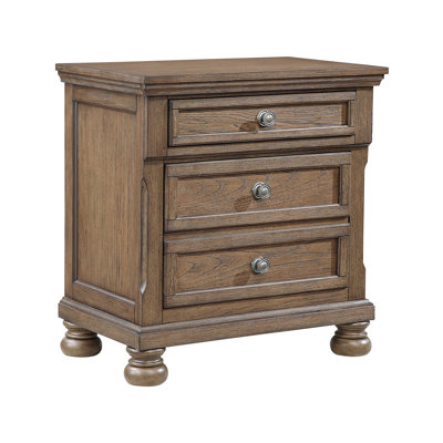 Table de chevet transitionnelle brun antique 1pc