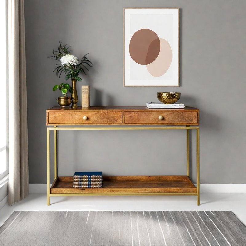 Retro Multifunctional Console Table, 31.5" H x 39.37" W x 11.81" D