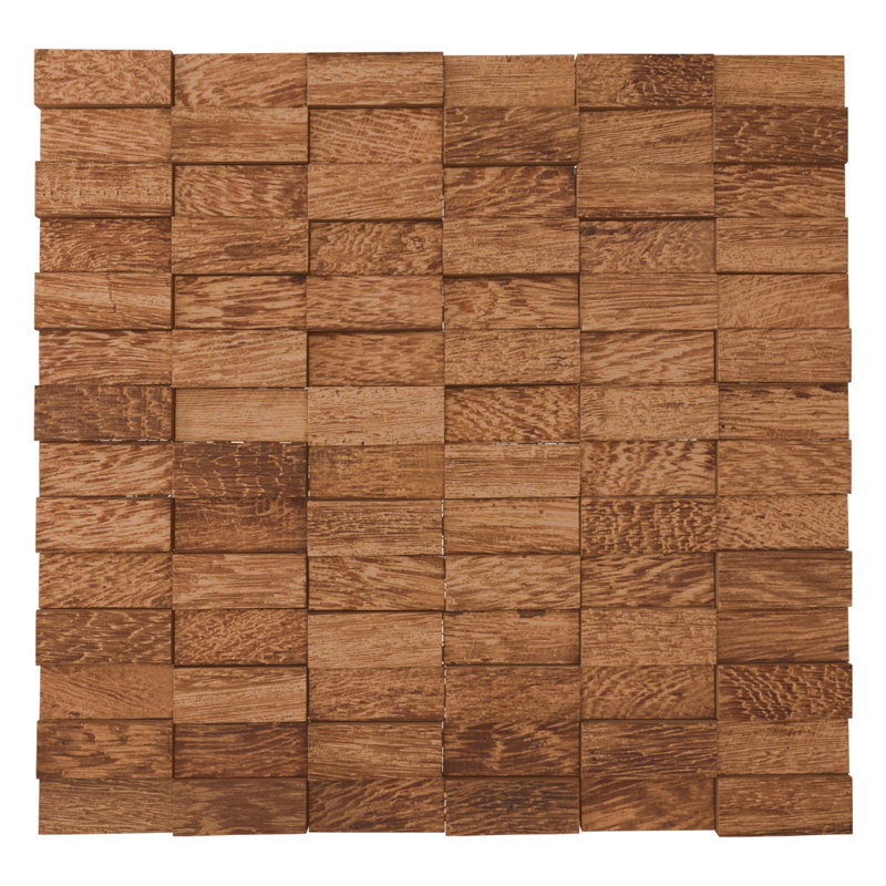 Carreau de mosaïque murale en bois Timberly l 11 7/8 po x H 11 7/8 po x P 1/2 po