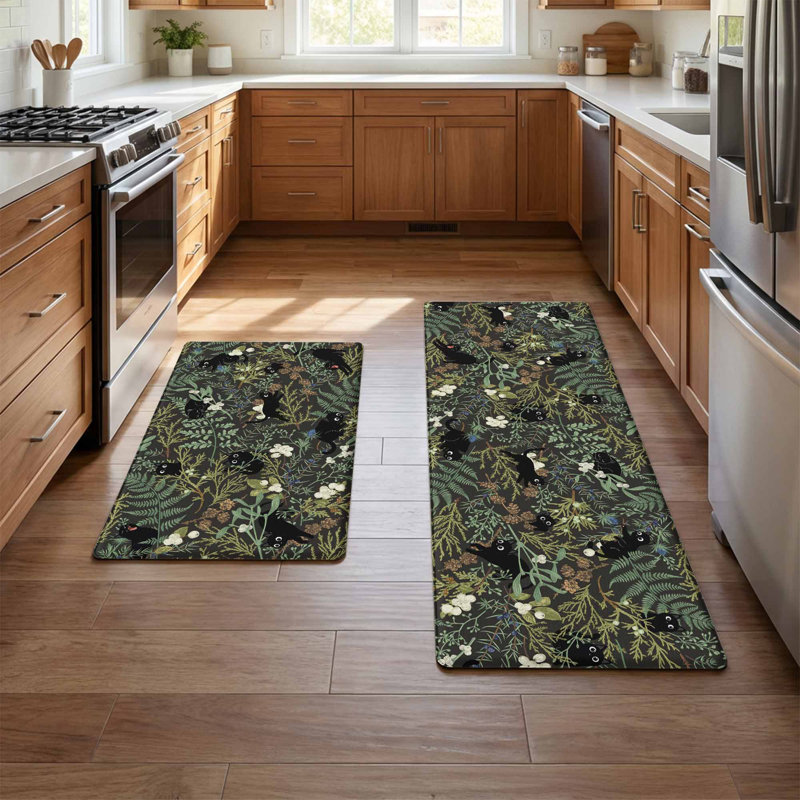 Ensemble de 2 tapis de cuisine anti-fatigue, rembourrés, imperméables et antidérapants