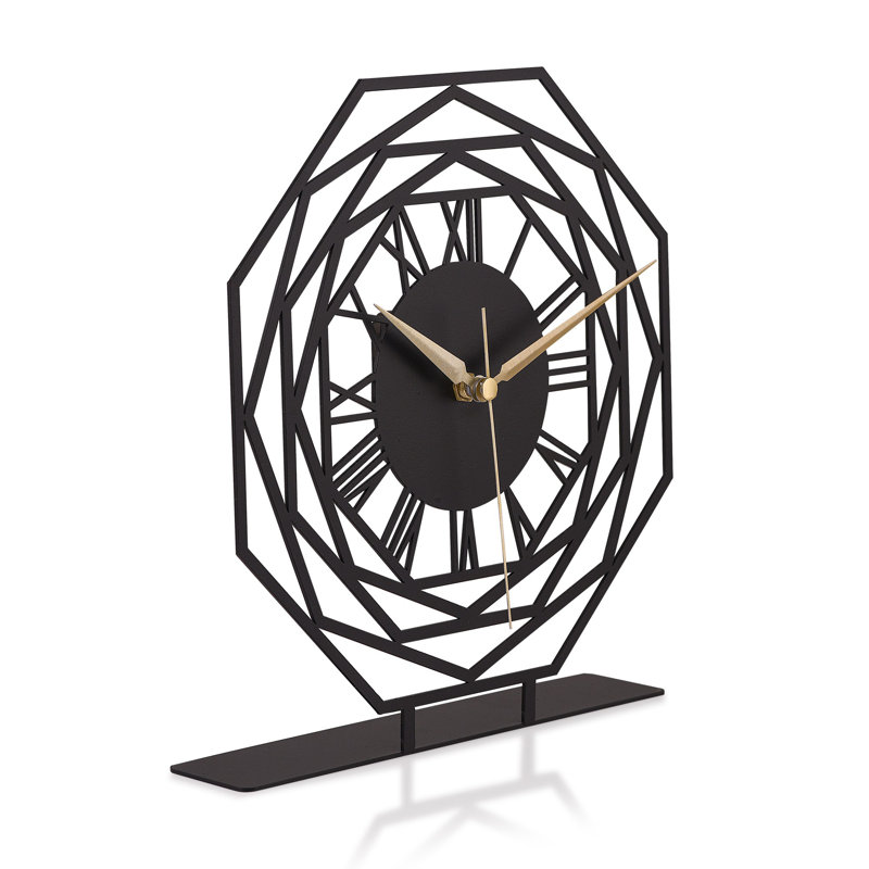 Elegant Black Decorative Clock, 9.8 inches Diameter | 100% Metal Construction, Thickness: 0.06 inches | Silent Mechanism, Operates on 1 AA Battery (Not Included) | Perfect for Home or Office Décor, Timeless Design