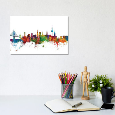 Hamburg, Germany Skyline by Michael Tompsett - 1 Piece Wrapped Canvas Wall Art