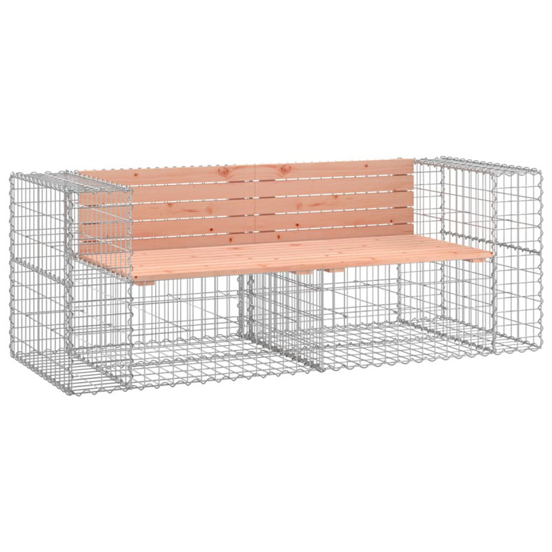 Banc de patio Gabion, H 25,8 po x l 72,4 po x P 28 po, Honey Pine