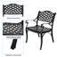 Chaise de patio d'extérieur avec accoudoirs, chaise bistro en métal 2 pièces