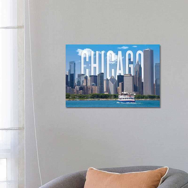 Skyline of Chicago 1 Piece Wrapped Canvas Wall Art, 66.04 cm H x 45.72 cm W x 3.175 cm D