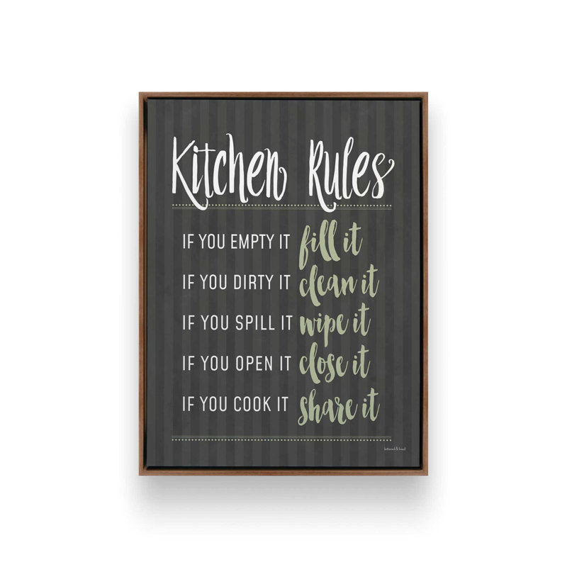 «Kitchen Rules» par Art texturé, L 30 x H 40, Toile avec cadre, Brun